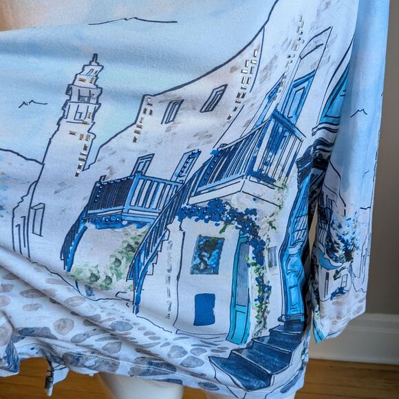 Allison Daley Embellished Shirt Beaded Coastal Granny Top Size Petite Large - Picture 3 of 5